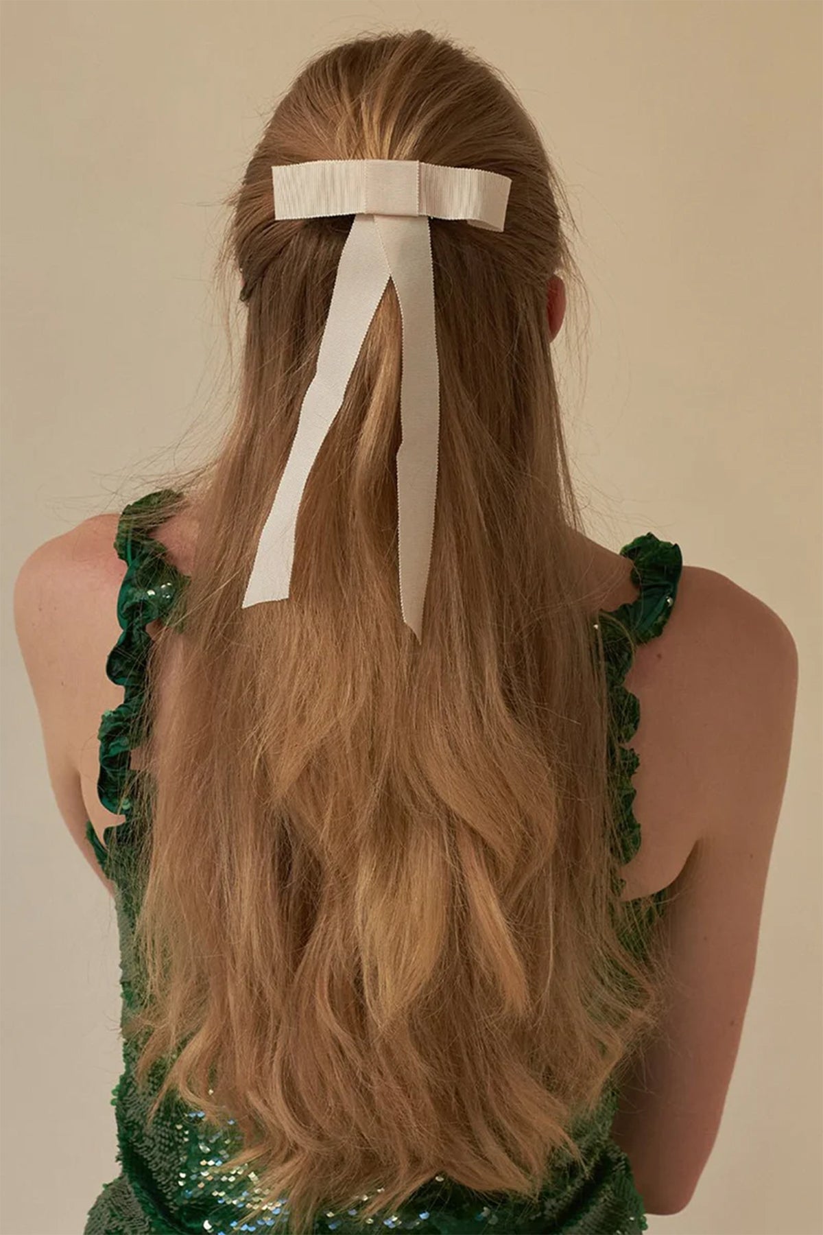 Kate Grosgrain Bow in Cream - shop-olivia.com