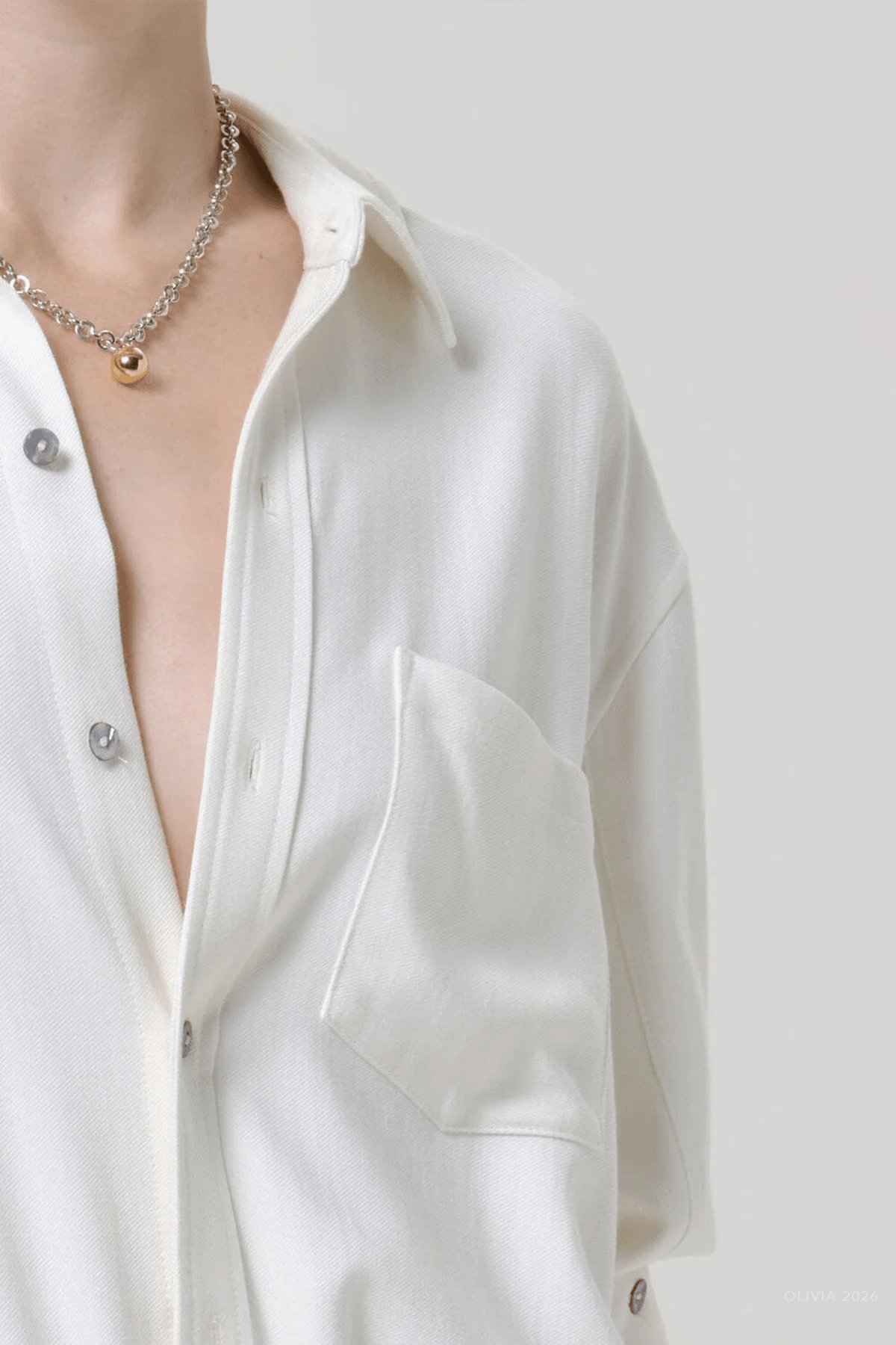 Kayla Shrunken Felted Wool Shirt in Winter White - shop-olivia.com