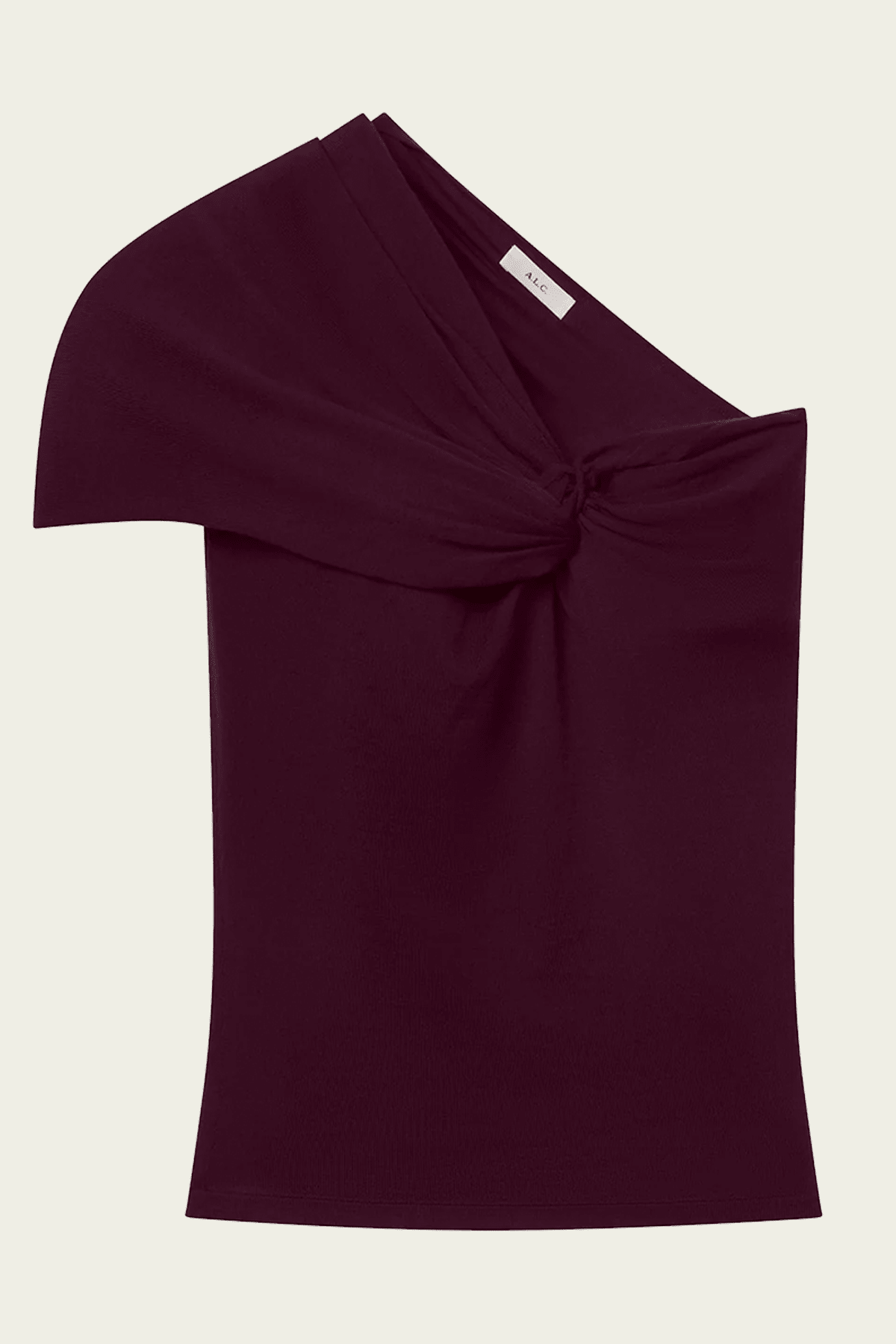 Kaylee Fine Merino One Shoulder Top in Dark Mulberry - shop-olivia.com