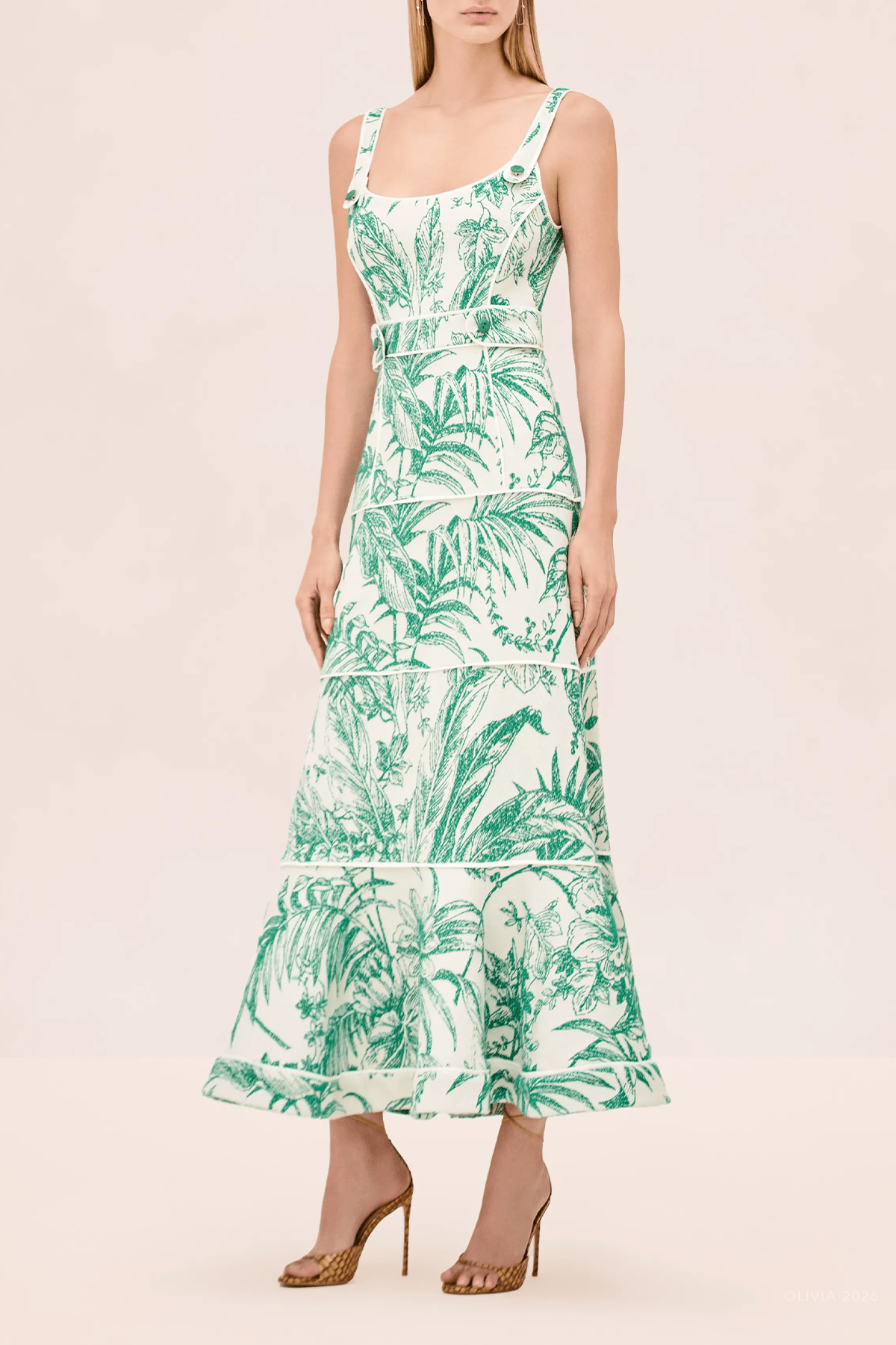 Kayleen Dress in Verde Palm - shop - olivia.com