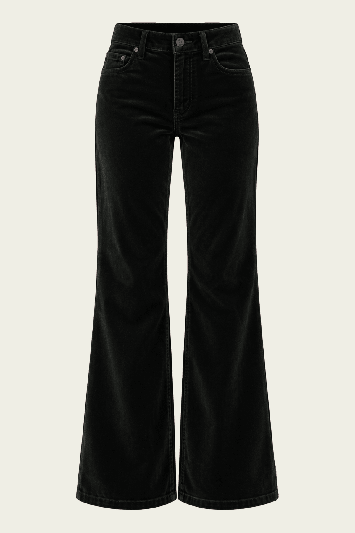 Kimberly 70's Flare Velvet in Moss - shop-olivia.com