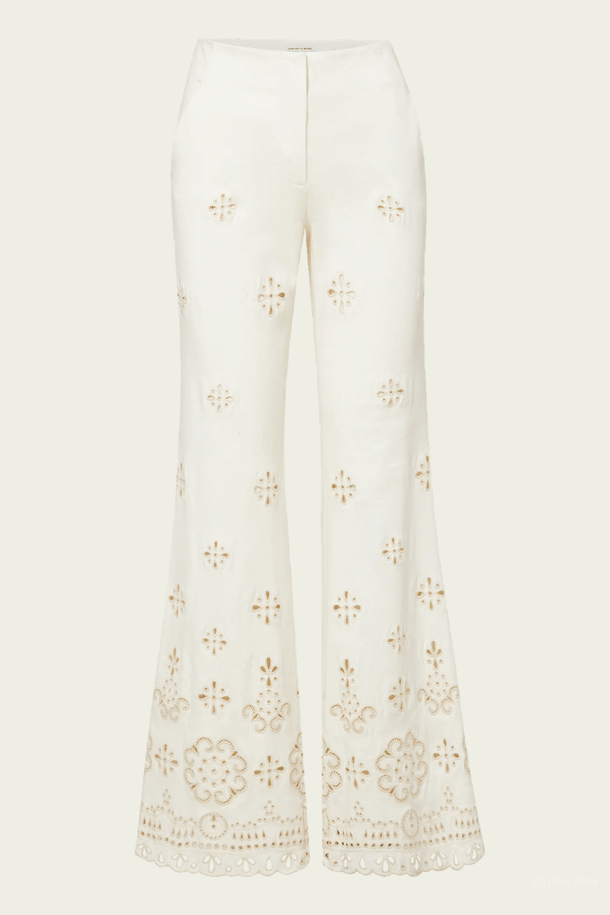 Komi Eyelet Pant in Dove White - shop - olivia.com