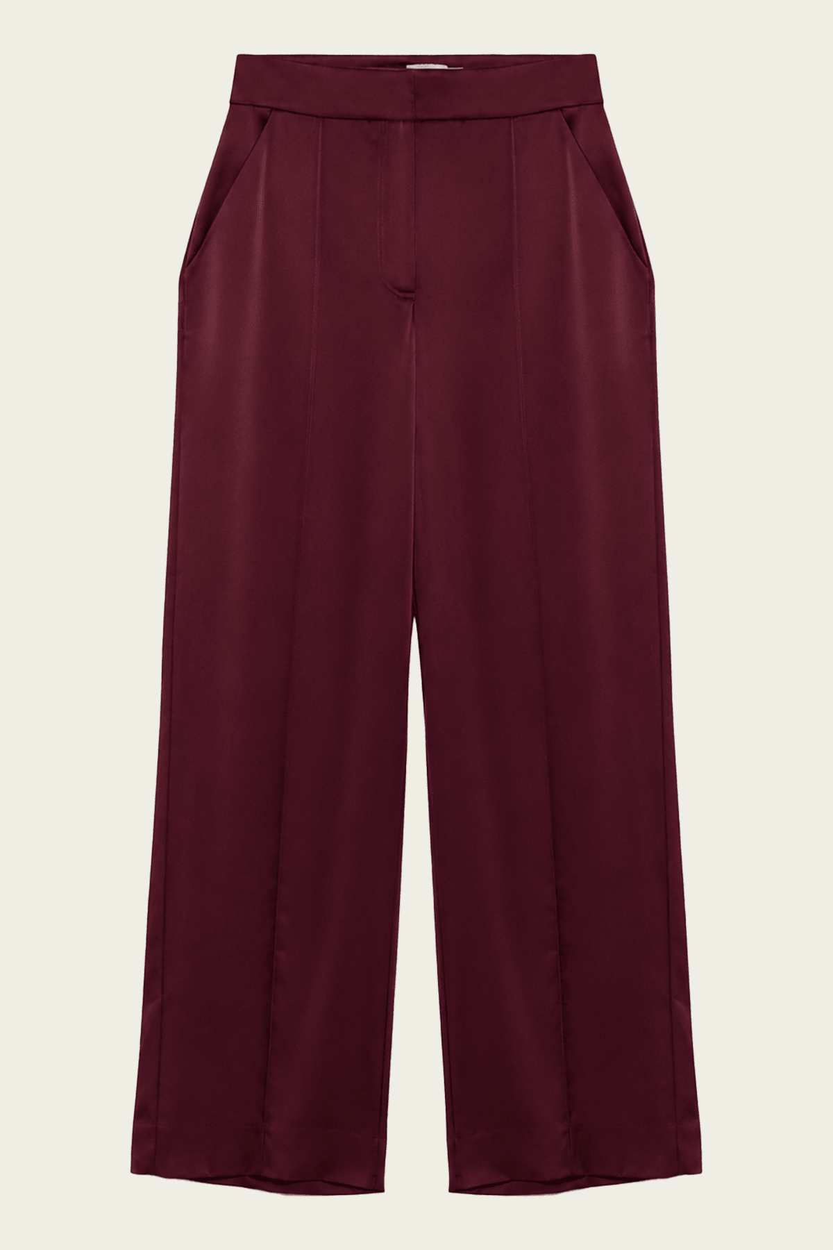 Kyra Wide Leg Satin Pant in Fig - shop-olivia.com