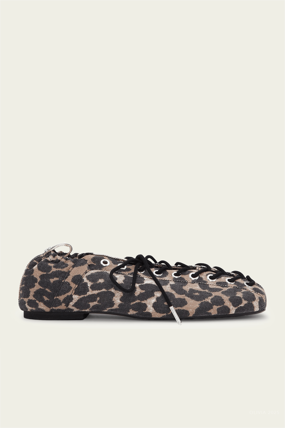 Lace - Up Ballerinas in Leopard - shop - olivia.com