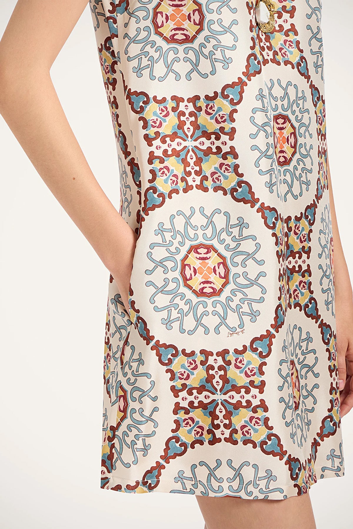 Mini Swing Dress in Ballata Ivory