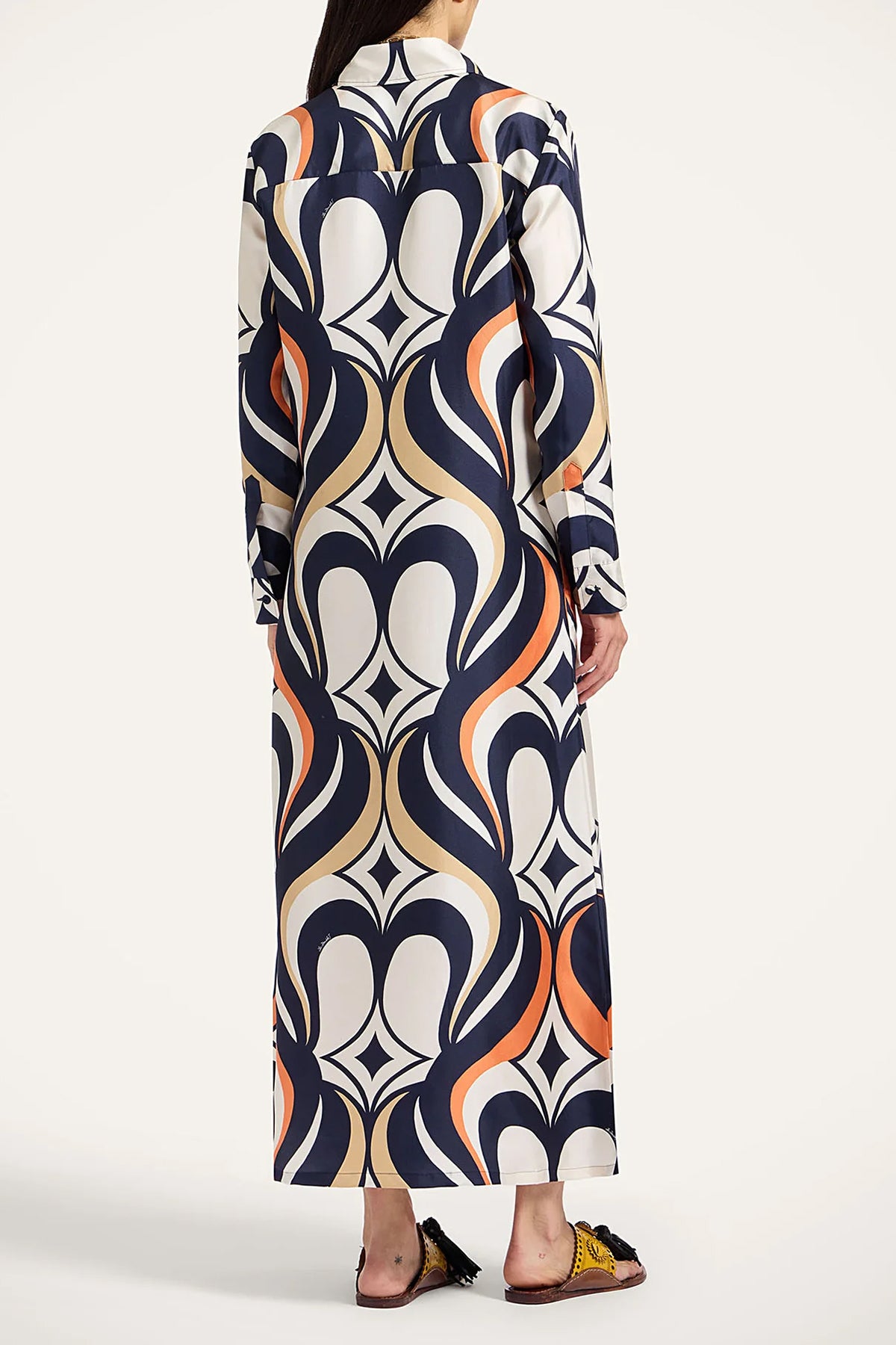 Chemise Swing Dress in Jive Macro White