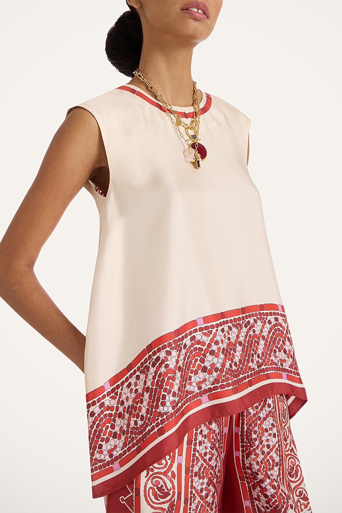 San Carlo Top in Cobra Placée Red