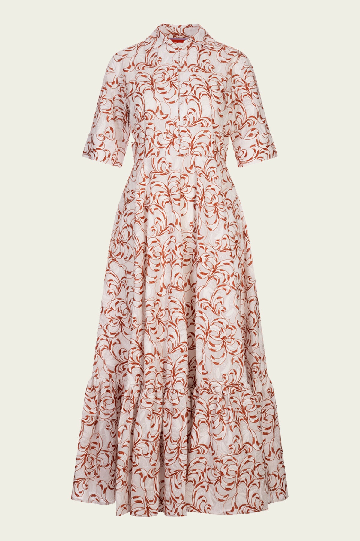 San Pietro Dress in Fern White