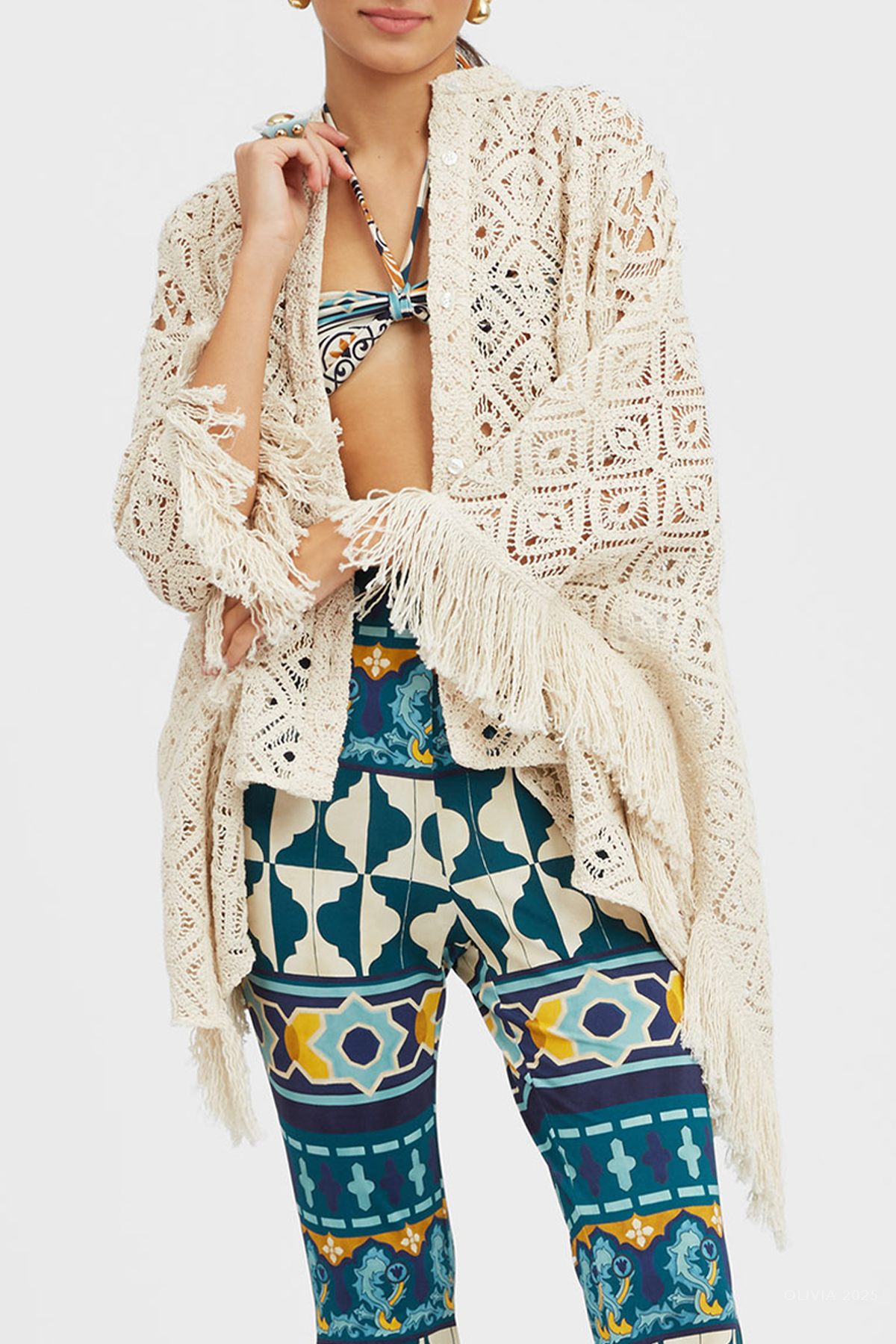 Lacey Foulard Shirt in Plaza Cream