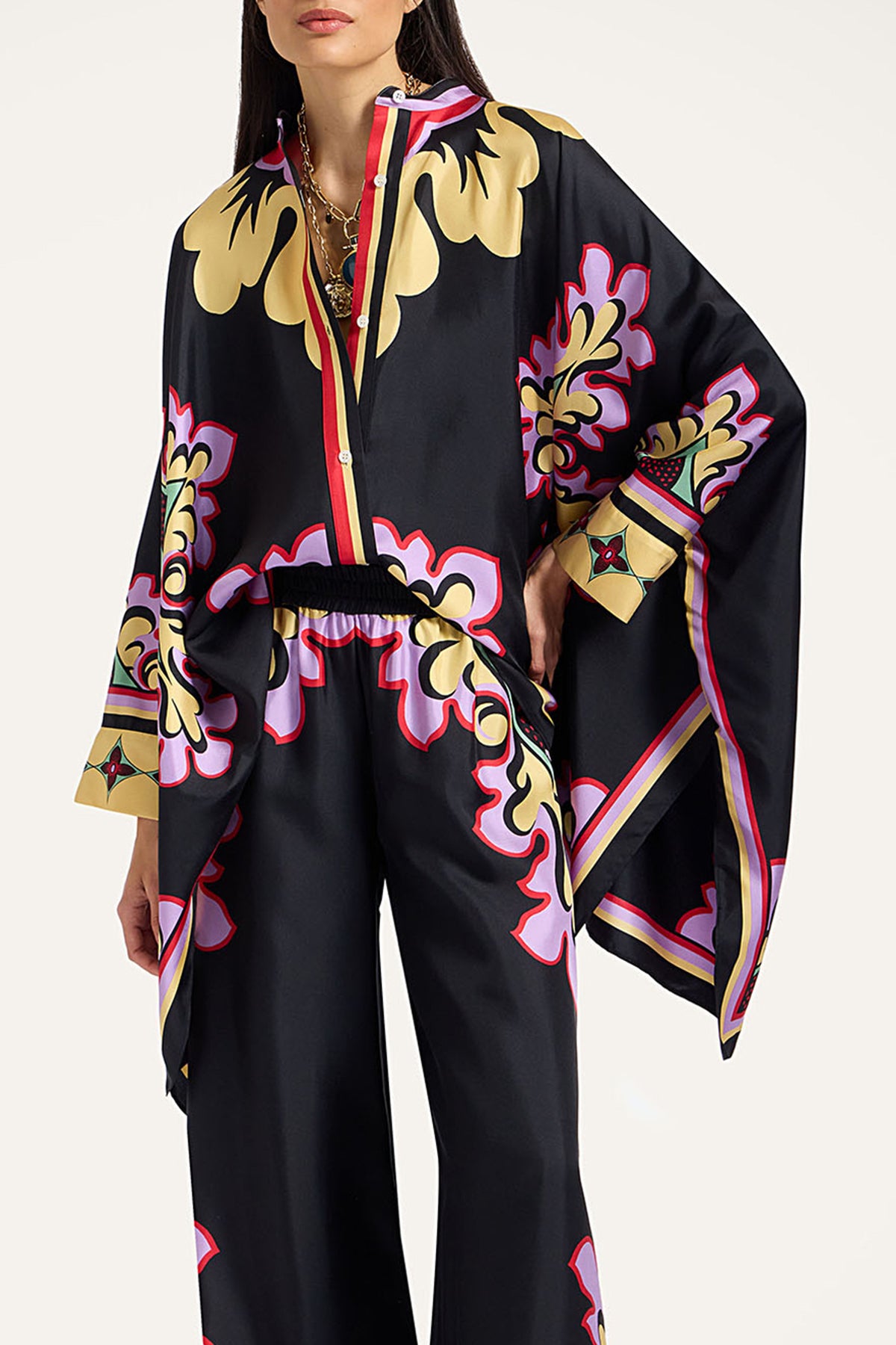 Foulard Shirt in Palazzo Placée Lilac