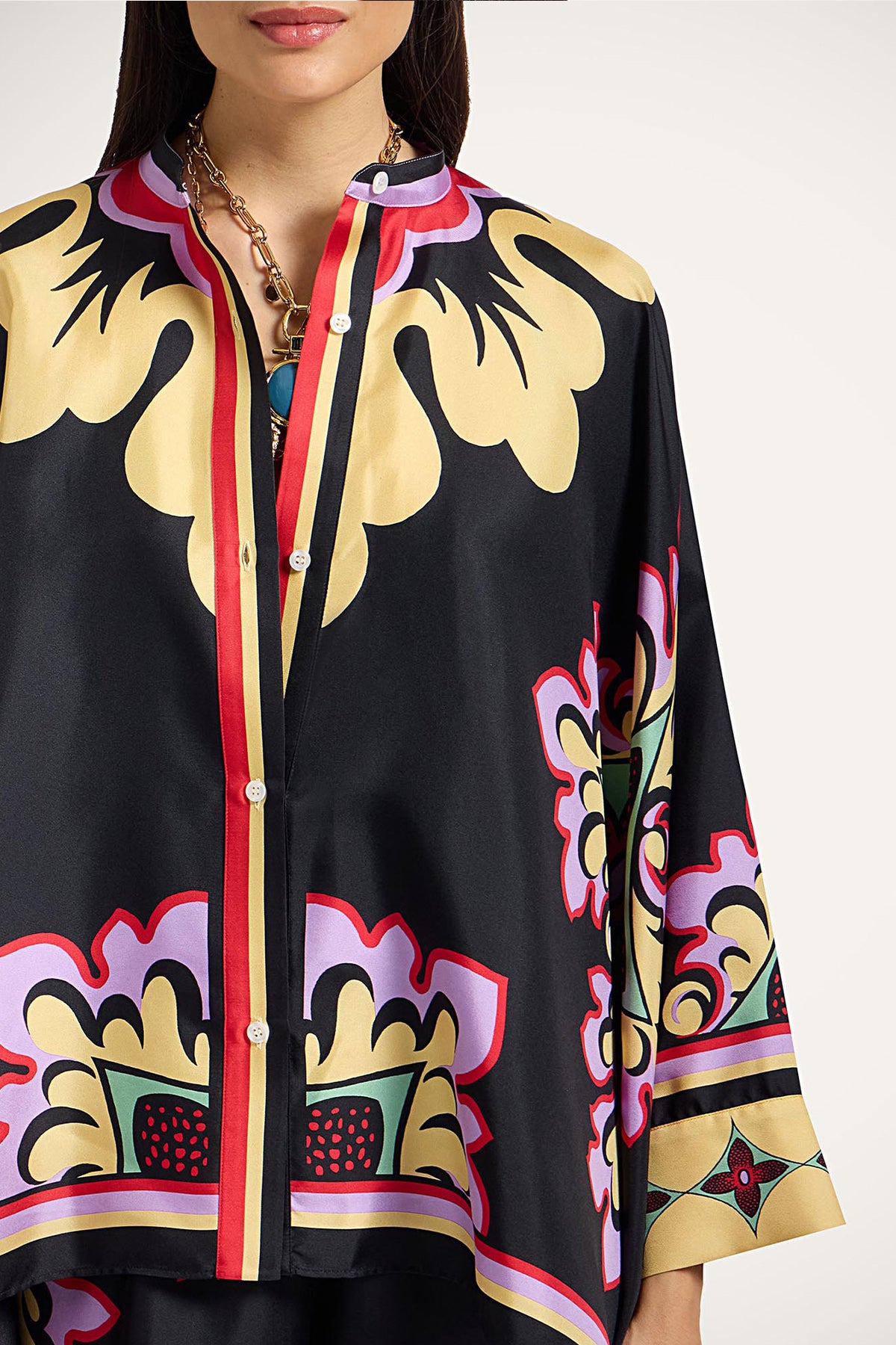 Foulard Shirt in Palazzo Placée Lilac