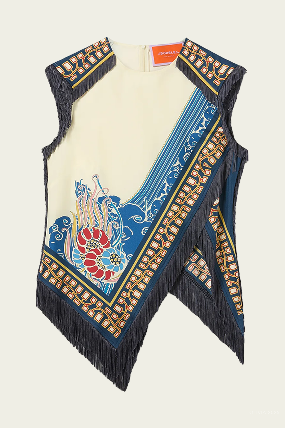 Scarf Top in Lemuria Placée Blue