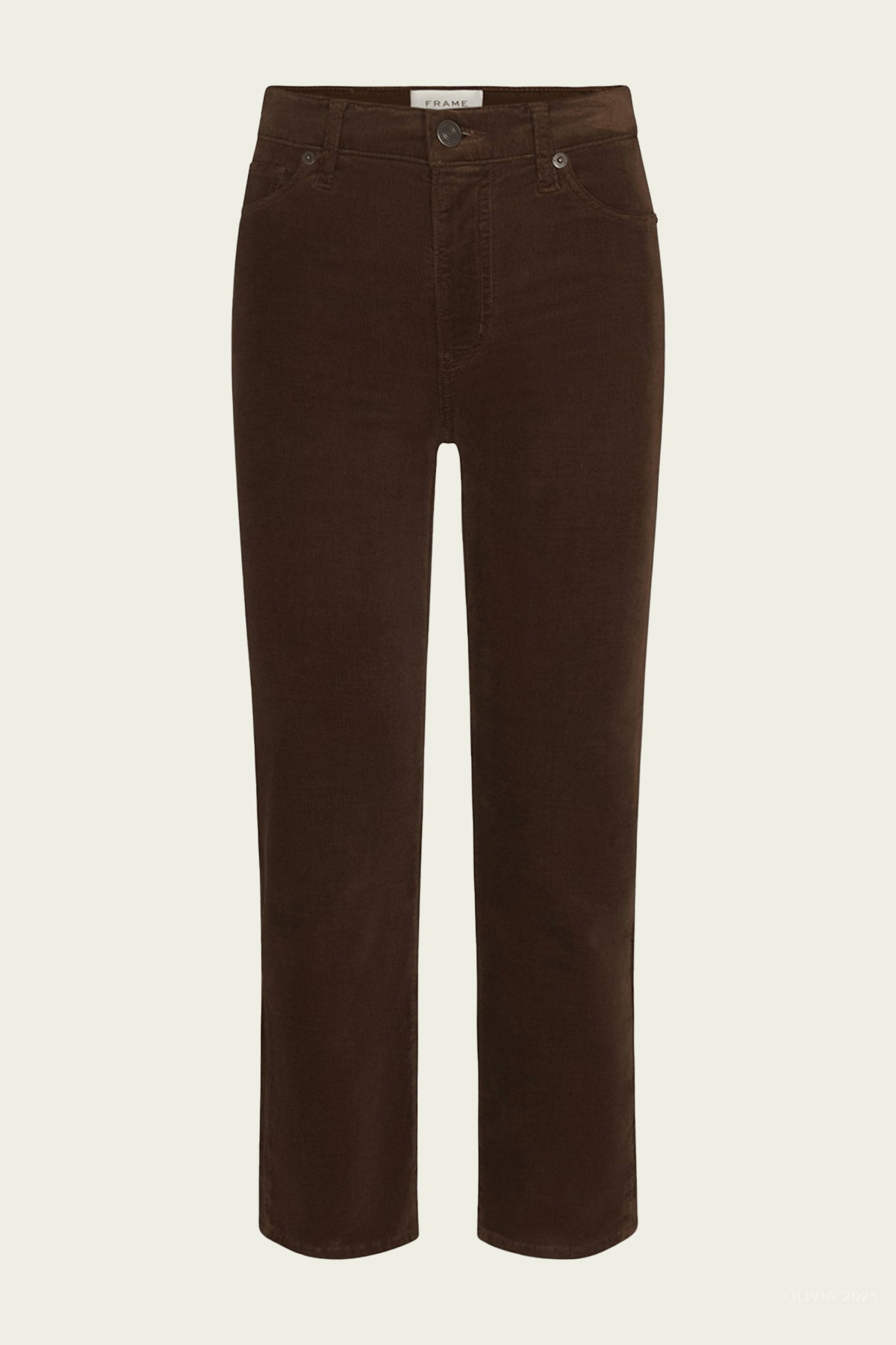 Le Sleek Straight Corduroy in Bitter Chocolate - shop - olivia.com