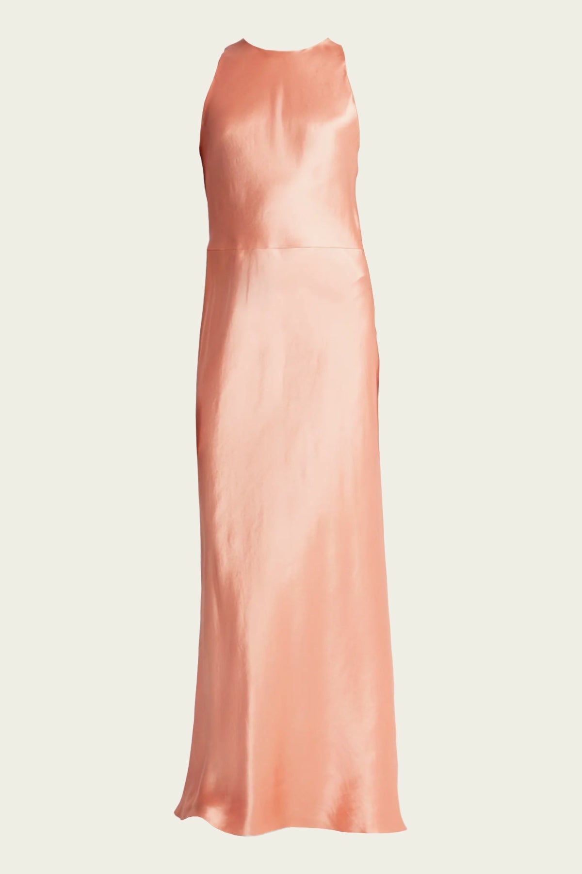 Lean Halter Satin Dress in Coral - shop-olivia.com