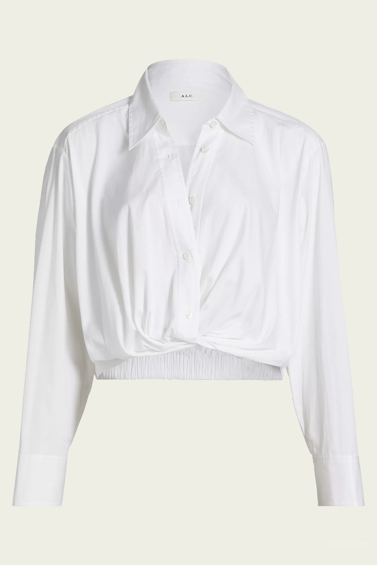Leo Cropped Cotton Shirt in White - shop - olivia.com