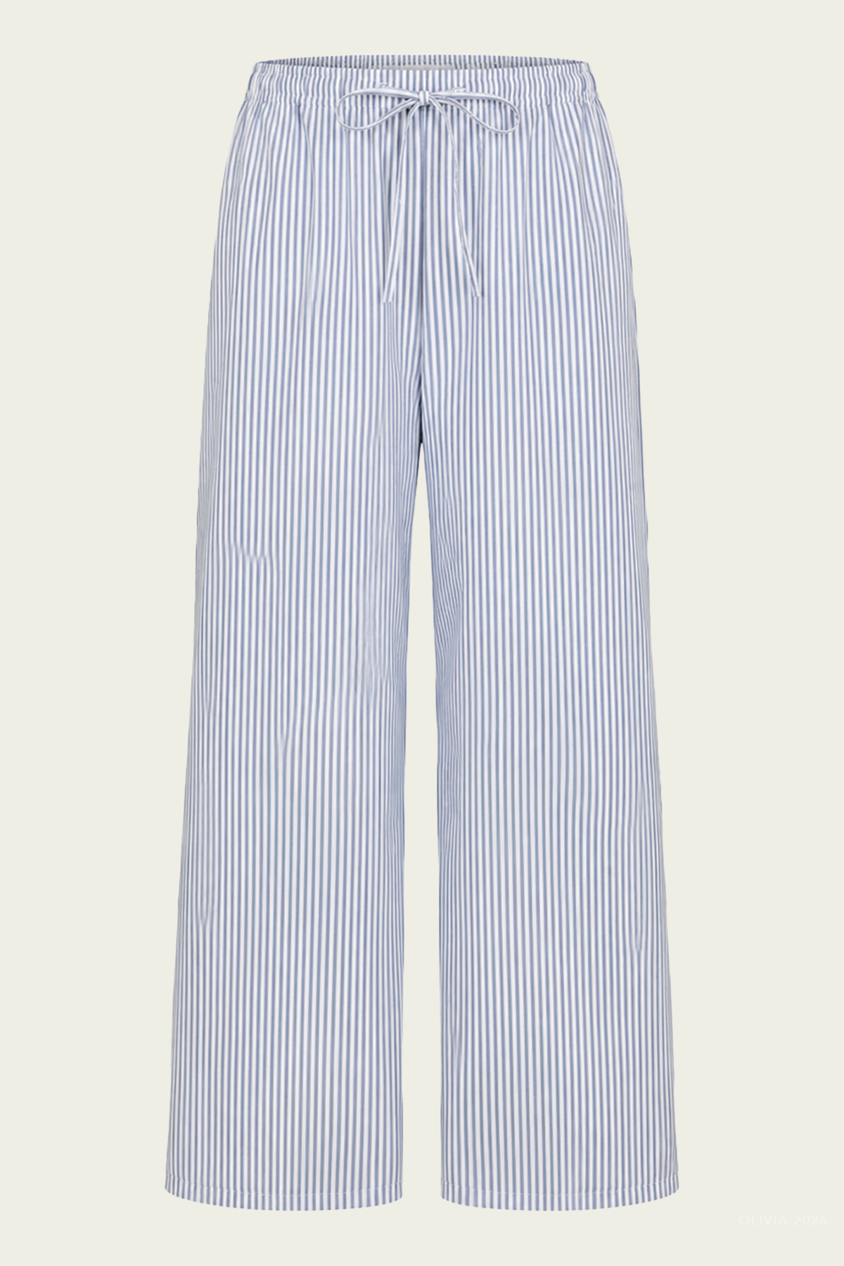Yoshi Stripe Crop Drawstring Pant in Stone Multi Stripe