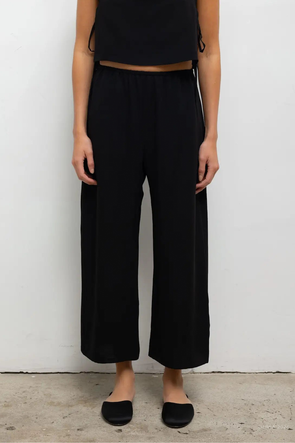 Ari Crop Pant in Black