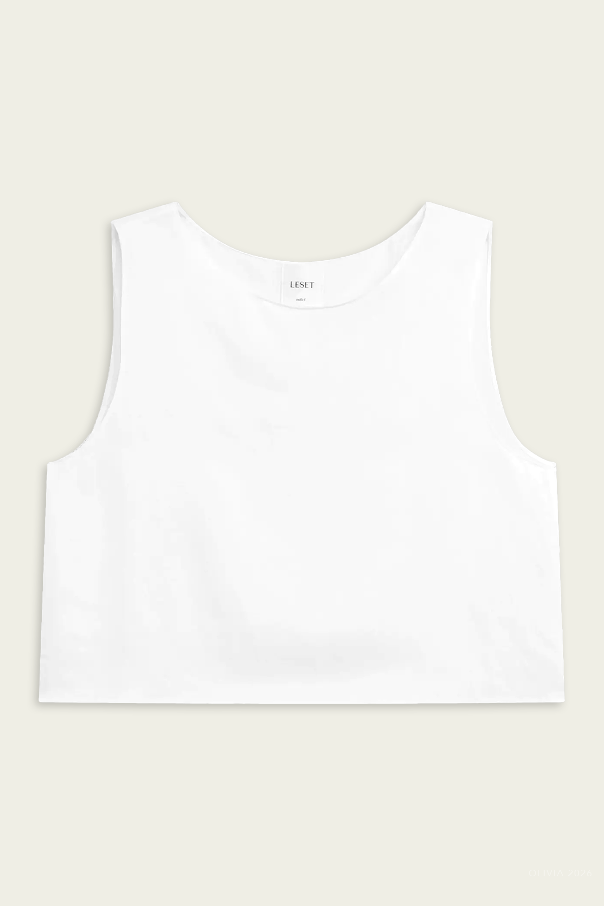 Daniel Crop Sleeveless Crew in Parchment