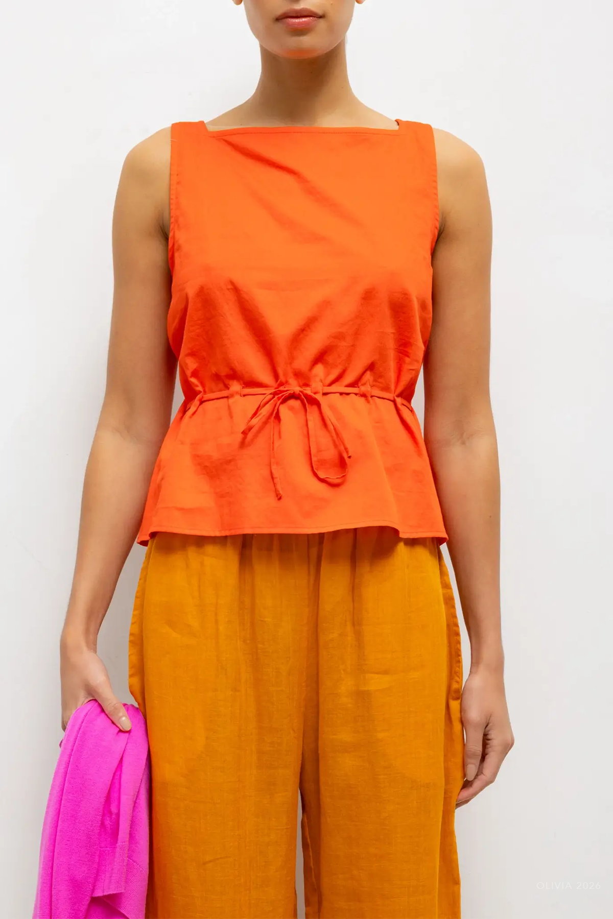 Yoko Drawstring Tank in Feu