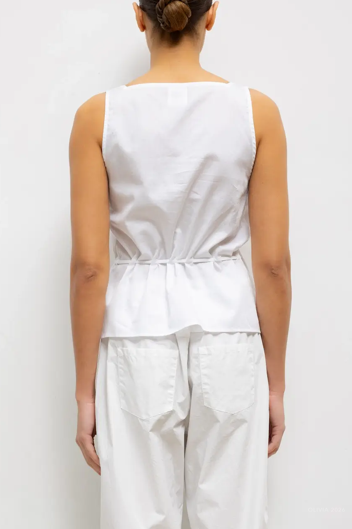 Yoko Drawstring Tank in White