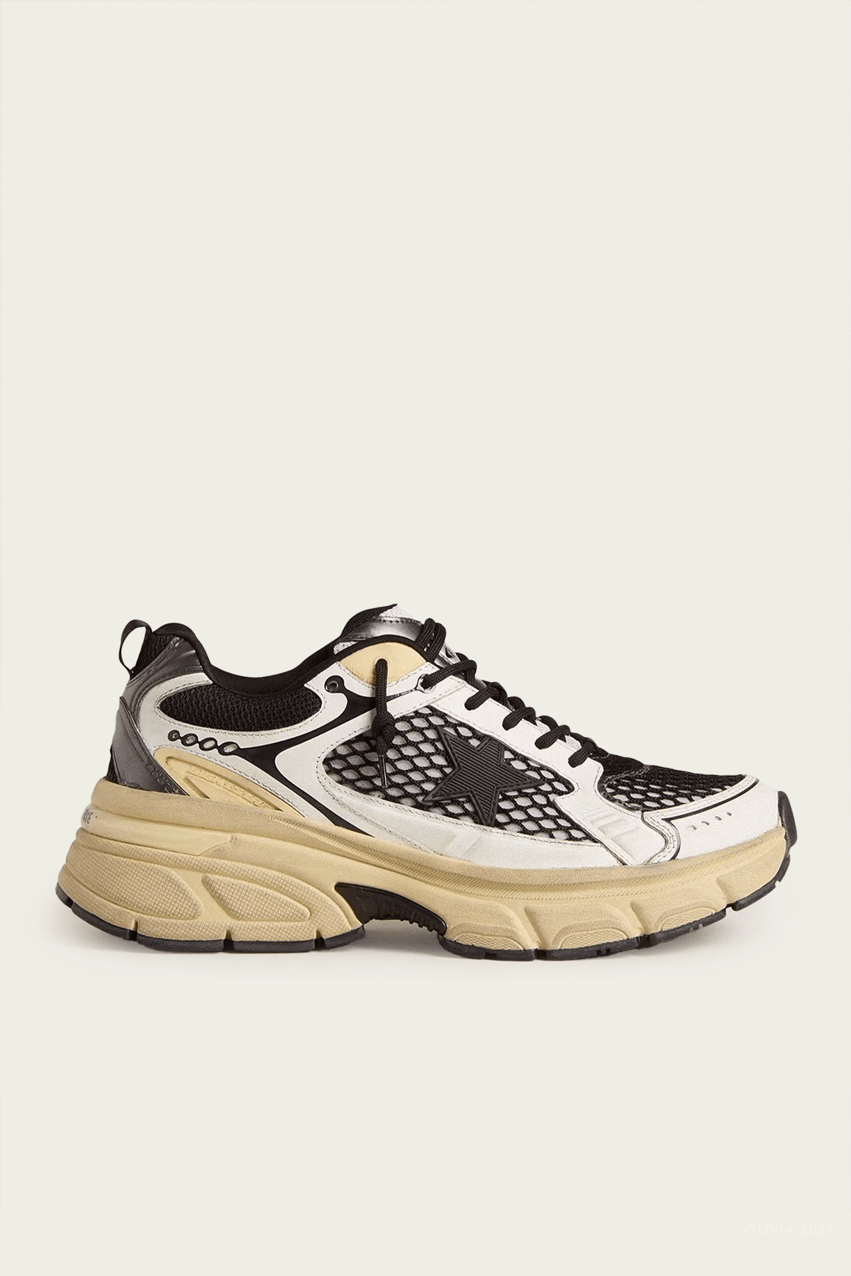 Light - Star White Black Leather Sneaker - shop - olivia.com