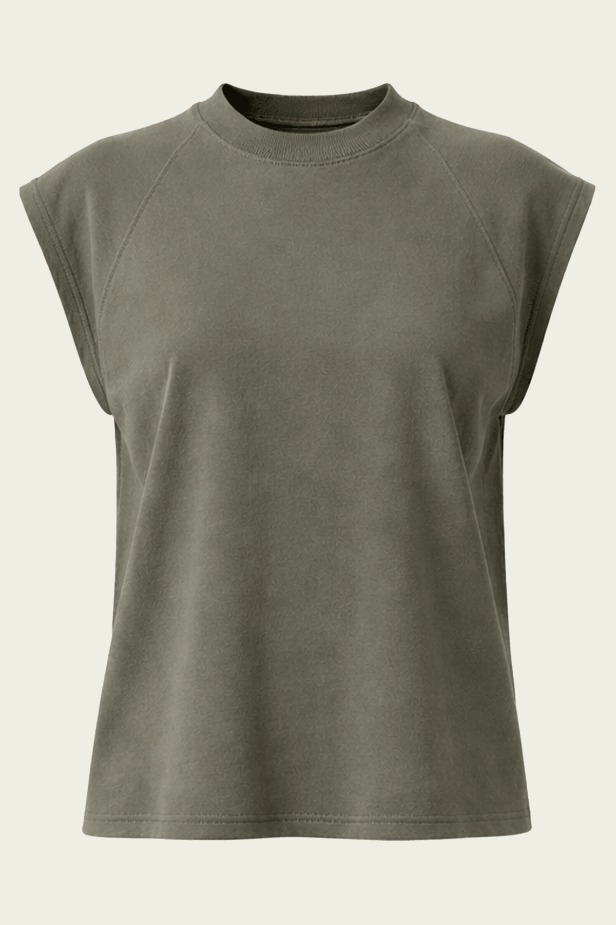 Light Weight Sweatshirting Sleeveless Easy Top in Olive - shop - olivia.com