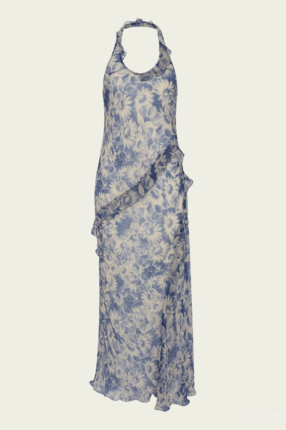 Lilia Halter Maxi Dress in Daisy Meadow - shop-olivia.com