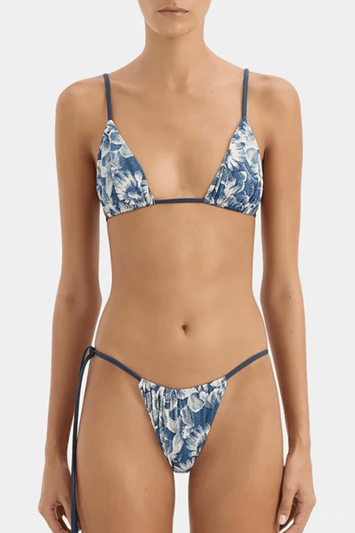 Lilia String Triangle Top in Daisy Meadow - shop-olivia.com