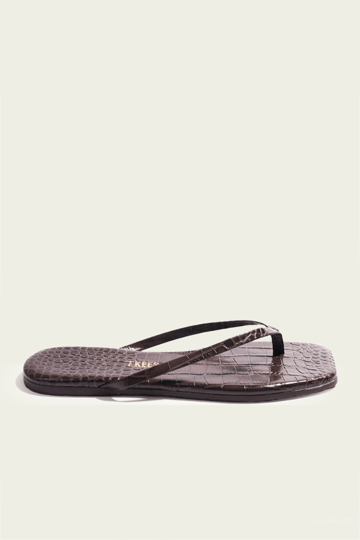 Lily Square Toe Croc Flip Flops in Carob - shop - olivia.com