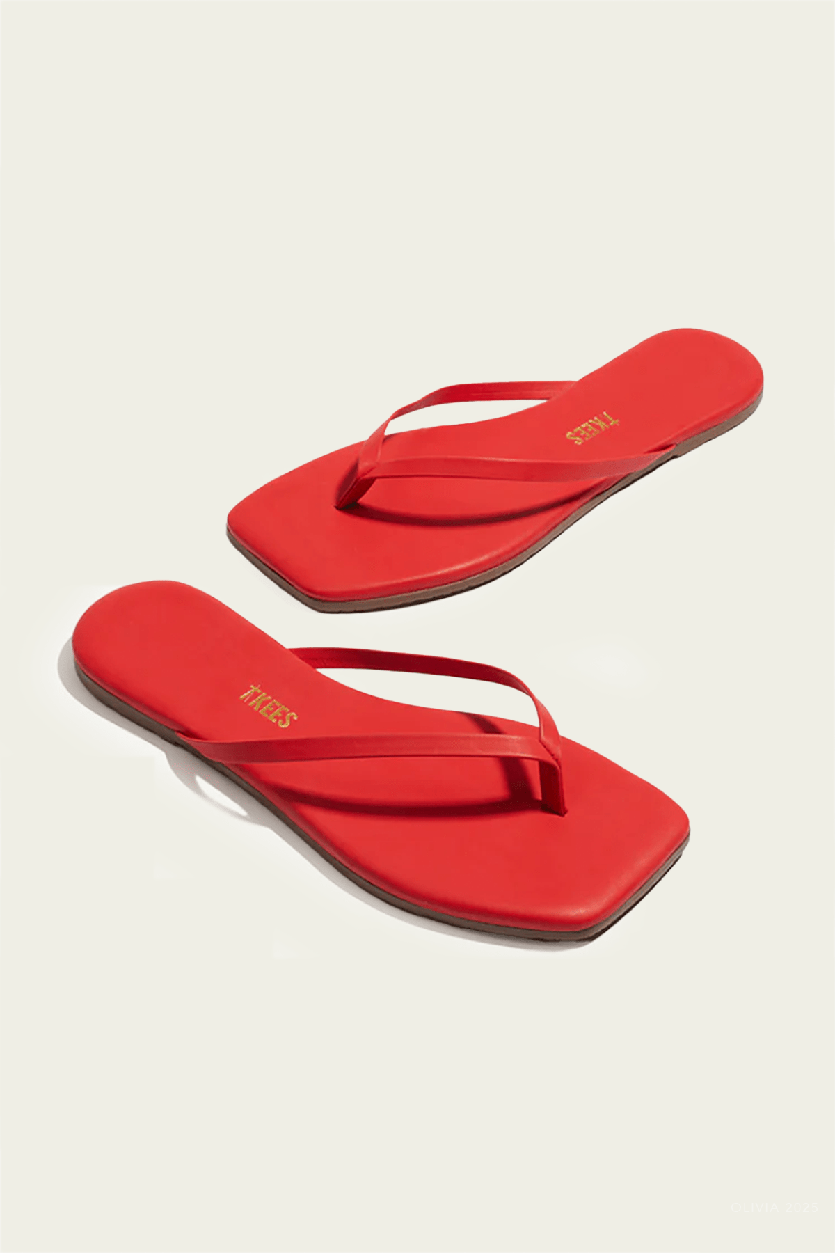 Lily Square Toe Flip Flops in Red - shop - olivia.com