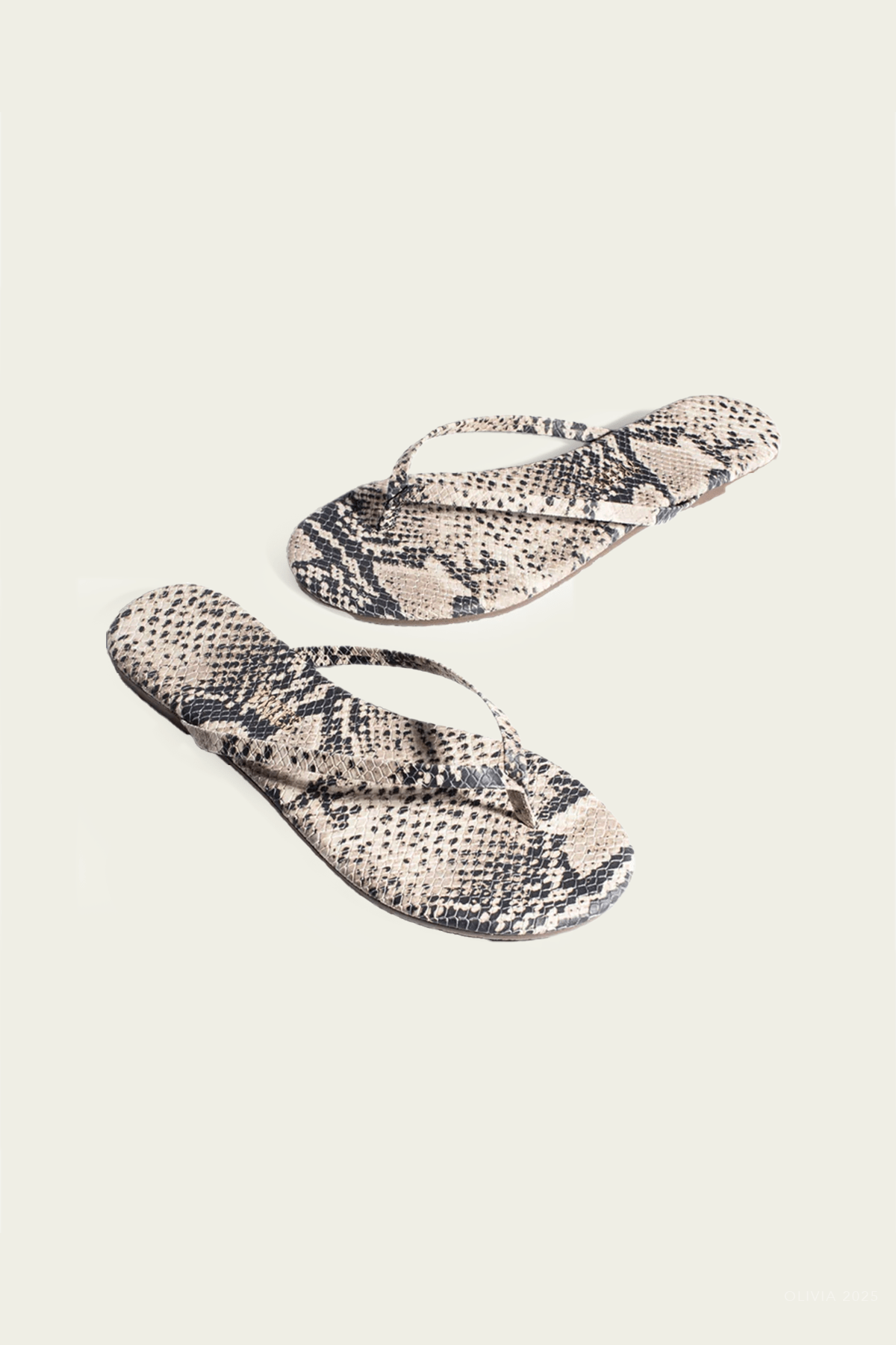 Lily Vegan Animal Flip Flops in Sand Snake - shop - olivia.com