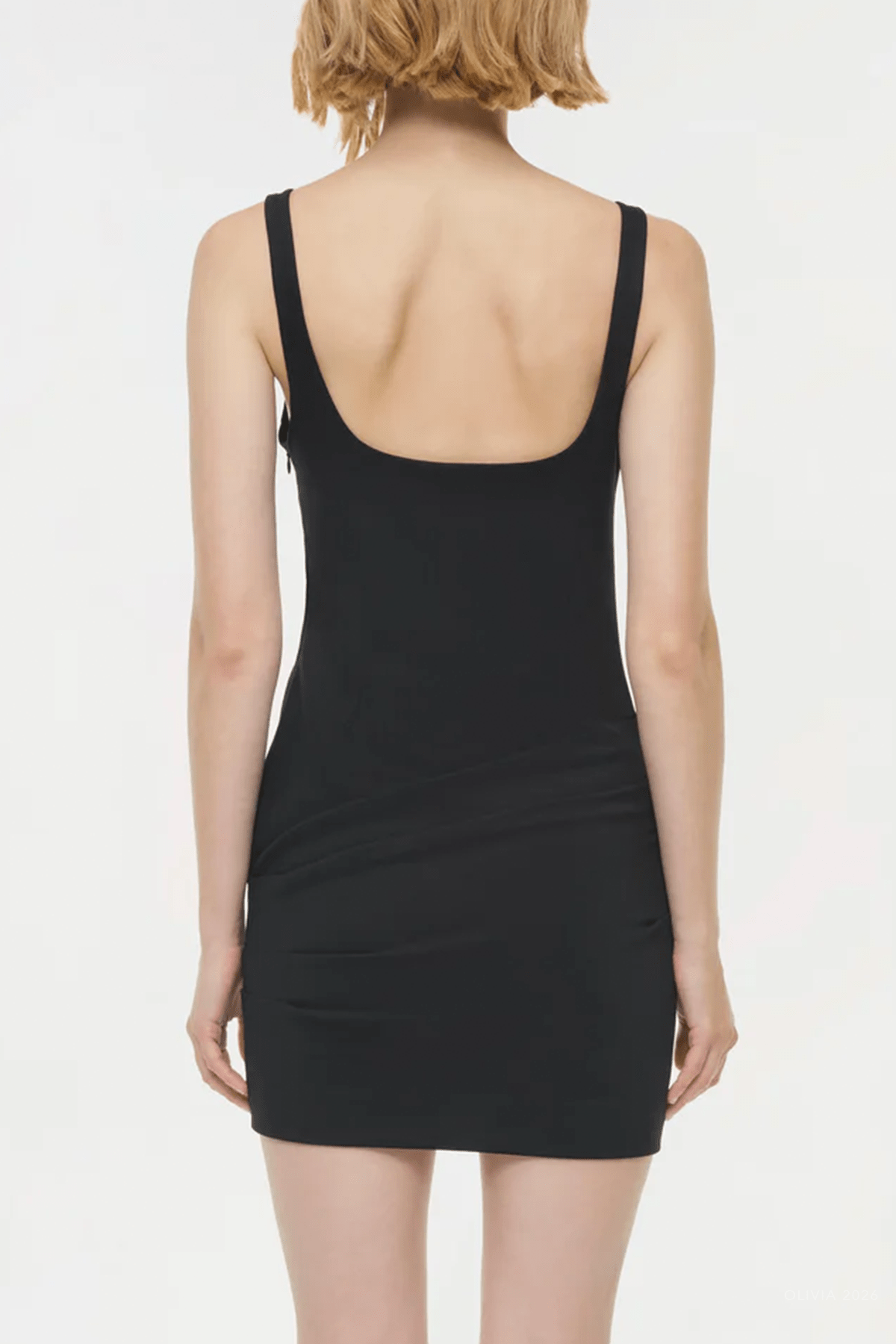 Lindy Sculpted Scuba Mini Dress in Black - shop - olivia.com