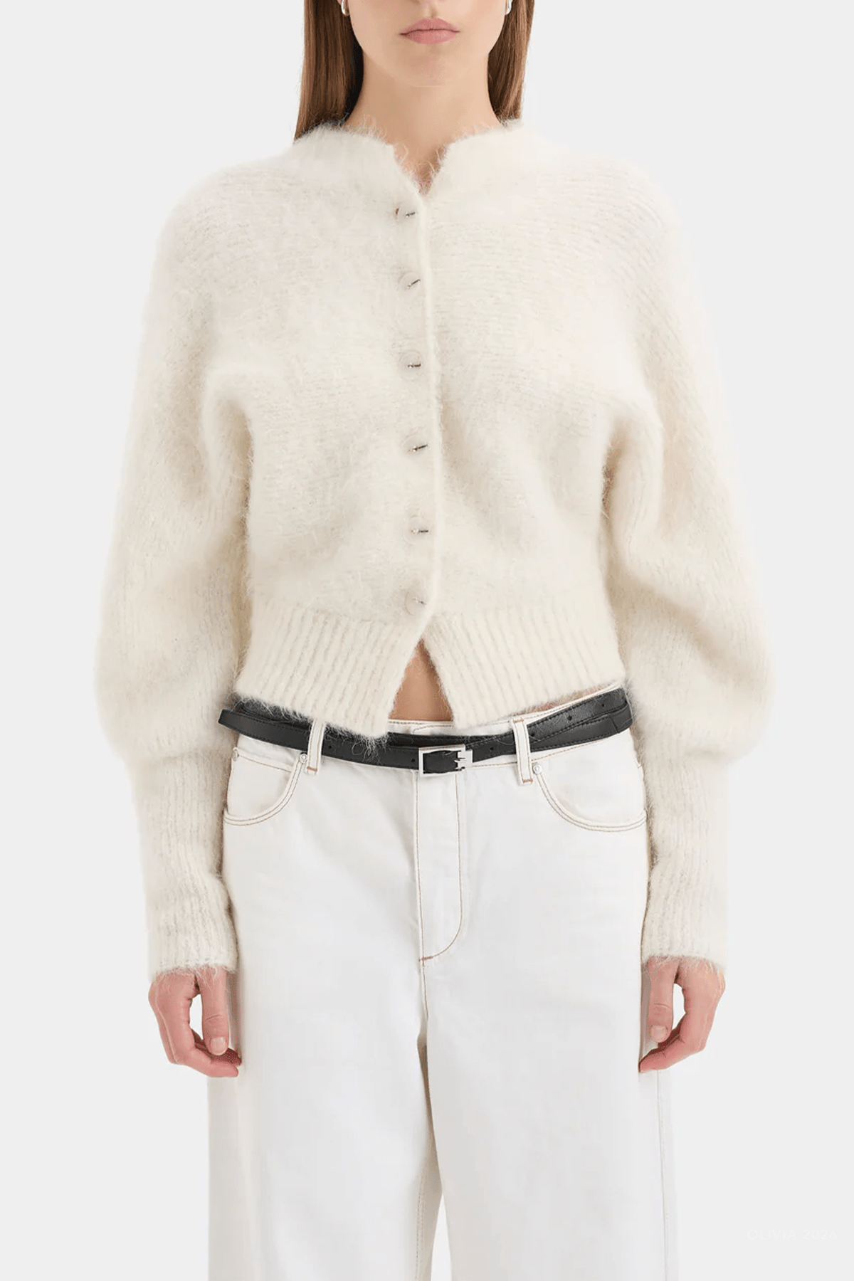 Lise Cardigan in Ivory - shop-olivia.com