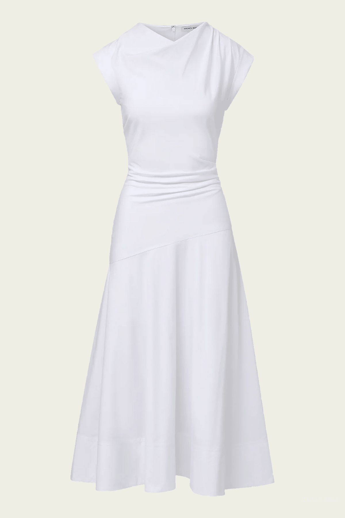 Lisette Cotton Poplin Midi Dress in White - shop - olivia.com
