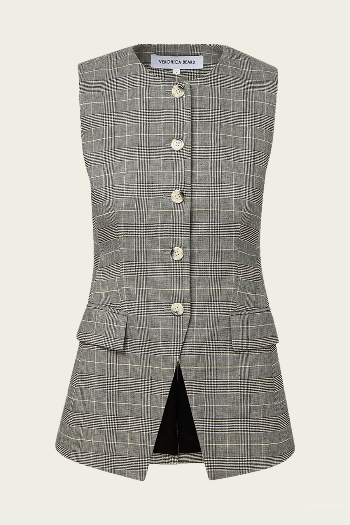 Lois Plaid Vest in Black Multi - shop - olivia.com