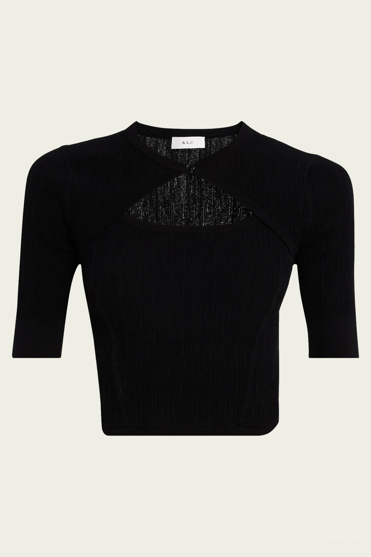 Loma Fine Cotton Knit Top in Black - shop - olivia.com
