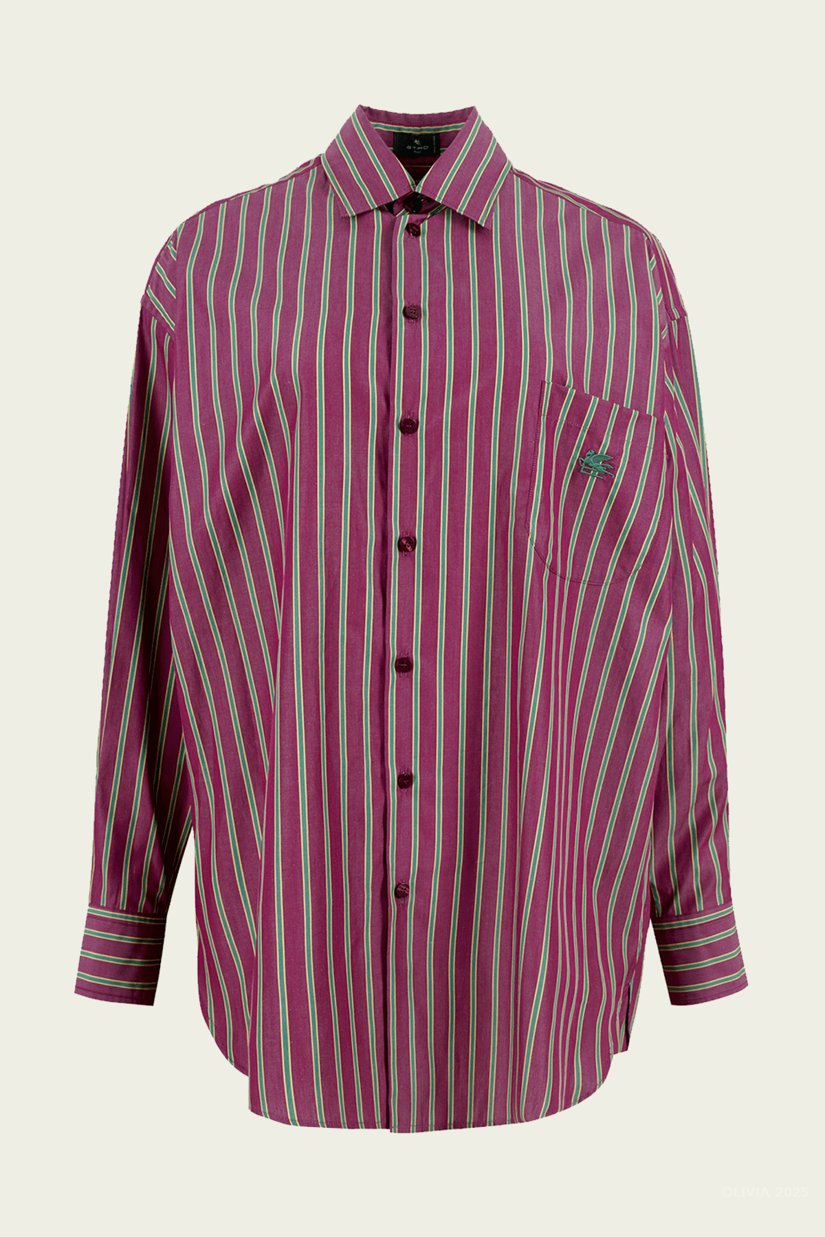 Loose Fit Stripe Shirt in Burgundy - shop - olivia.com