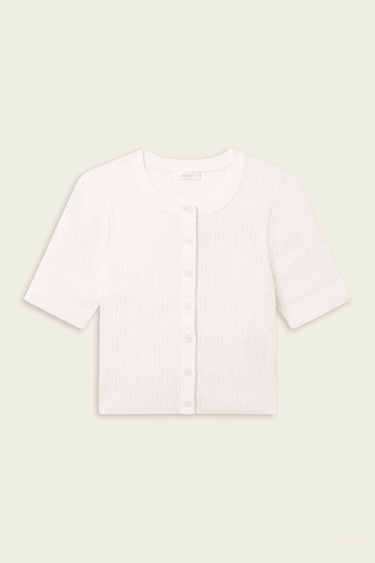 Lottie Fine Cotton Cropped Cardigan in Bright White - shop - olivia.com