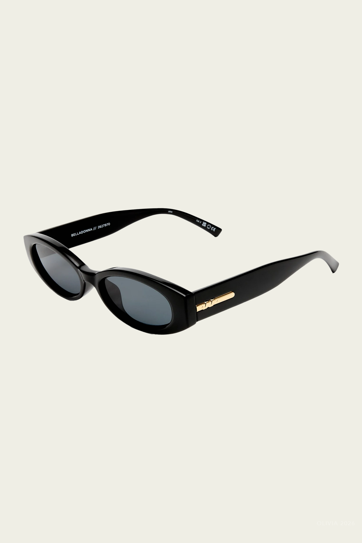 Belladonna Oval Sunglasses in Black