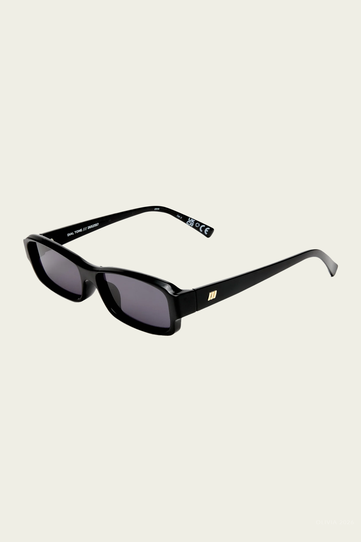 Dial Tone Rectangular Sunglasses in Black