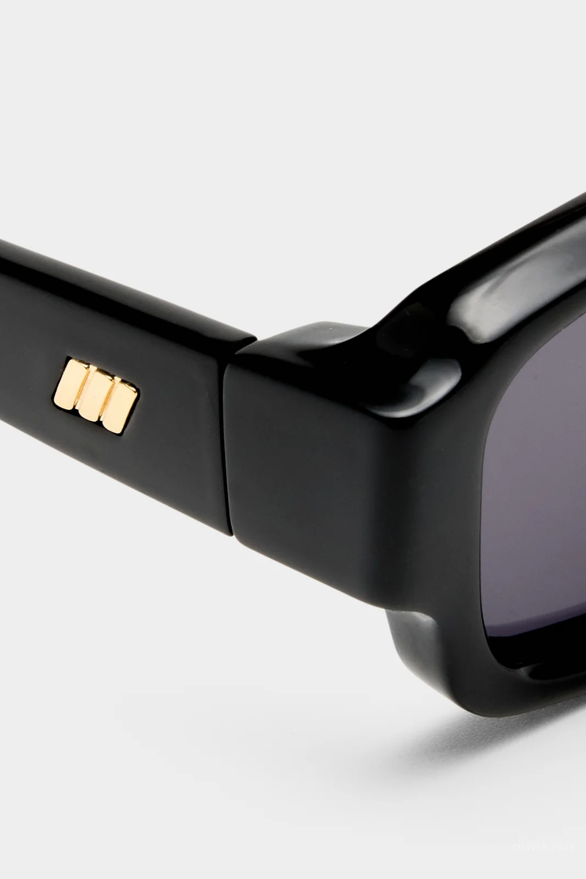 Dial Tone Rectangular Sunglasses in Black