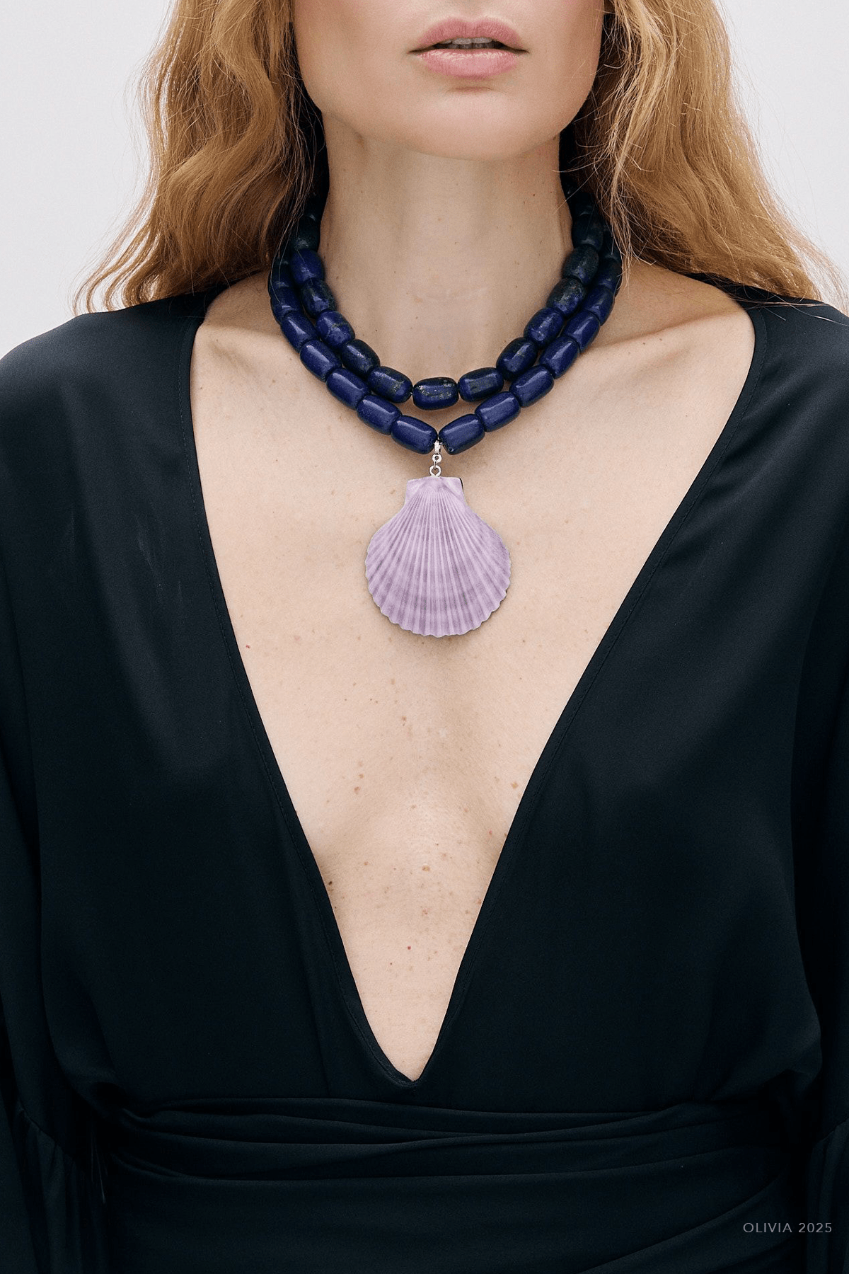 Luma Necklace in Navy Lilac - shop - olivia.com