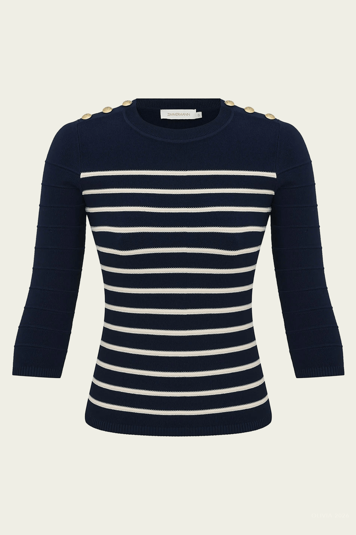 Luna Striped Top in Navy Cream - shop - olivia.com