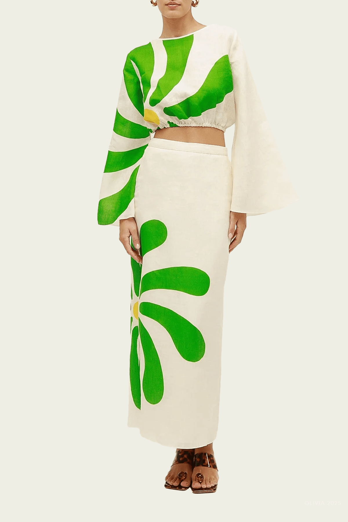 Magda Skirt in Riviera Egret - shop - olivia.com