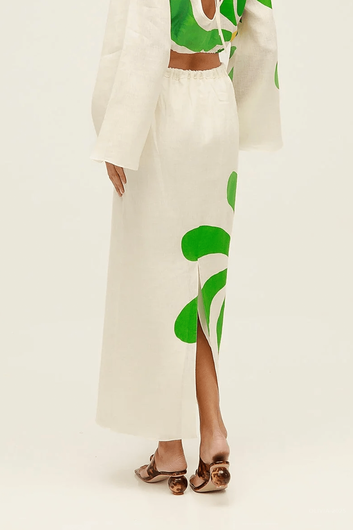 Magda Skirt in Riviera Egret - shop - olivia.com