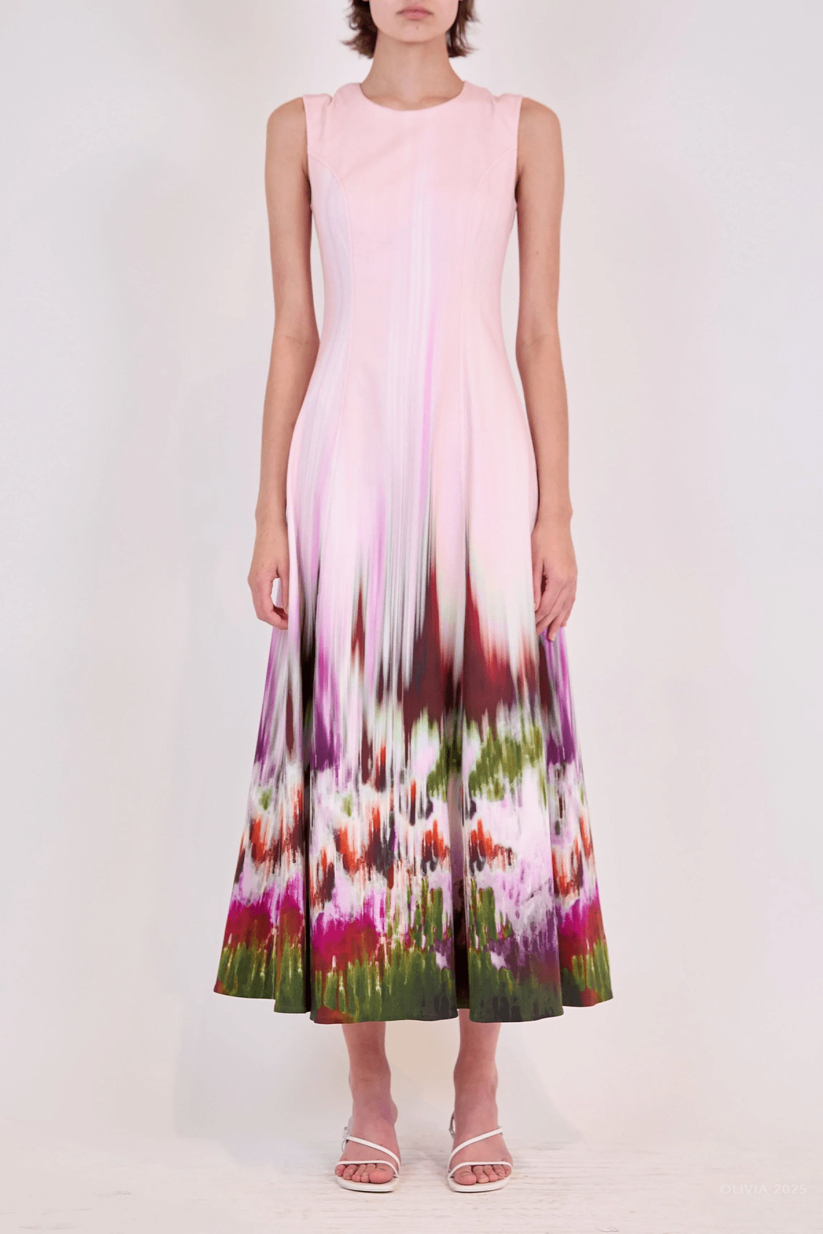 Magnolia Midi Dress in Sorbet Motion Blur - shop - olivia.com