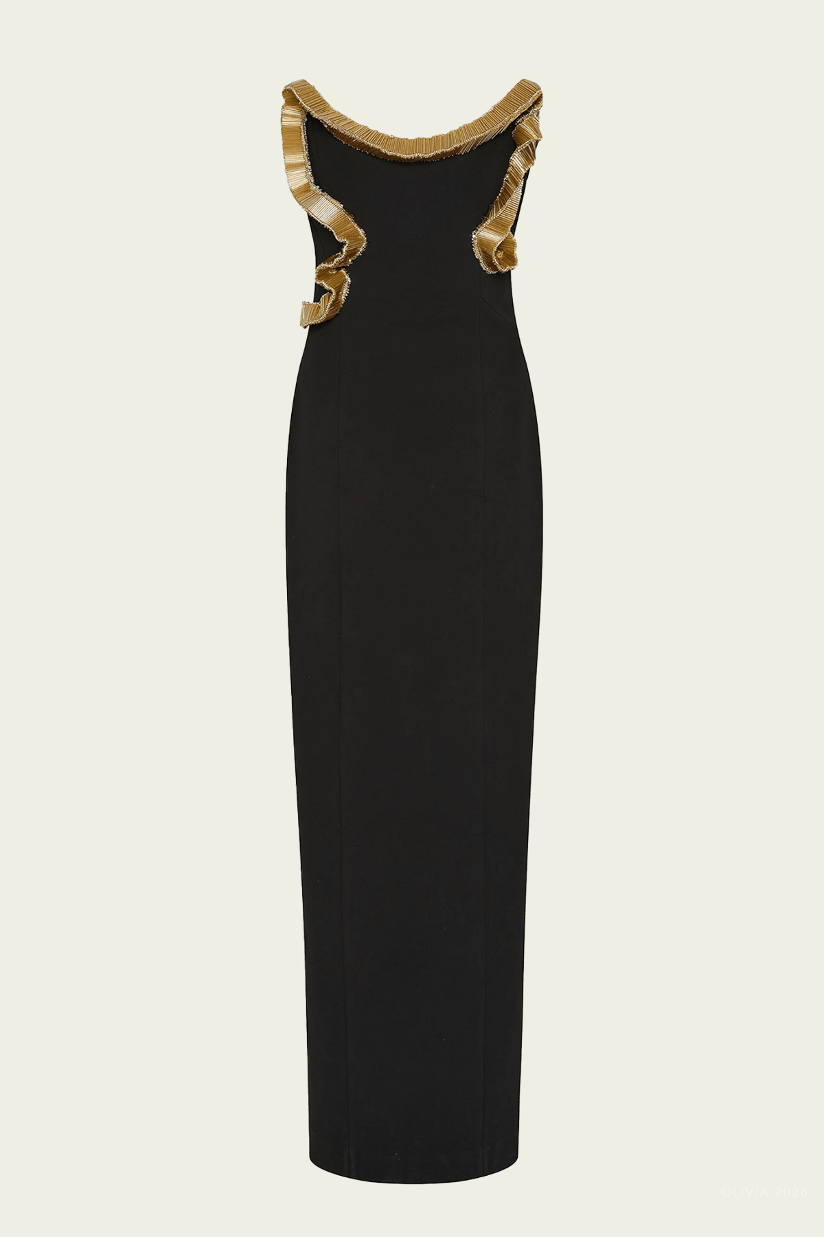 Malik Column Gown in Black - shop-olivia.com