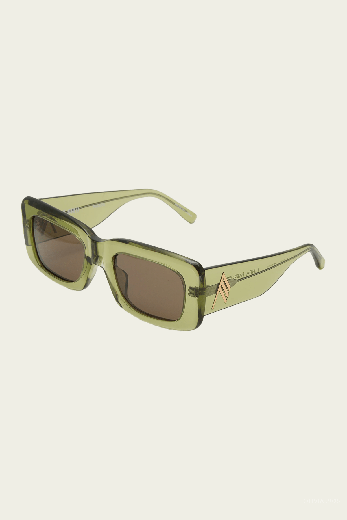 Marfa Rectangular Sunglasses in Green - shop - olivia.com