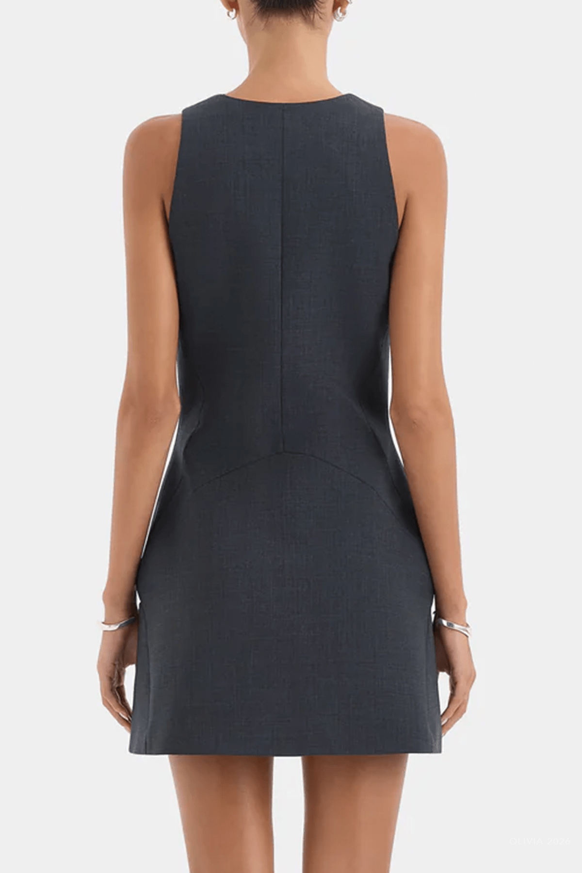 Mathias Tailored Mini Dress in Slate - shop-olivia.com