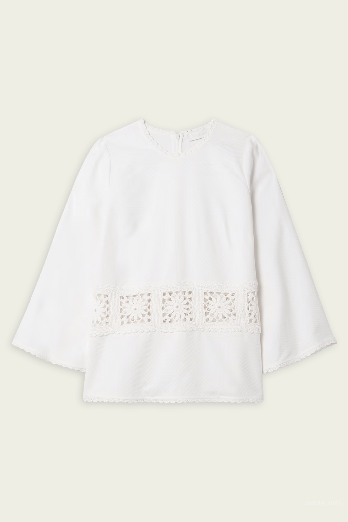 Maxine Crochet Trim Tunic in Ivory - shop - olivia.com